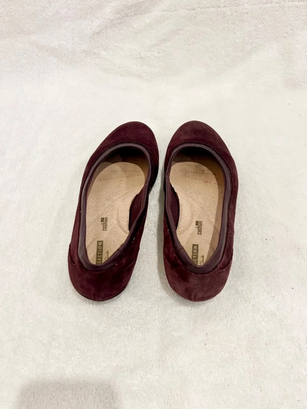 Clarks ballet flats burgundy maroon shiny sz 7.5